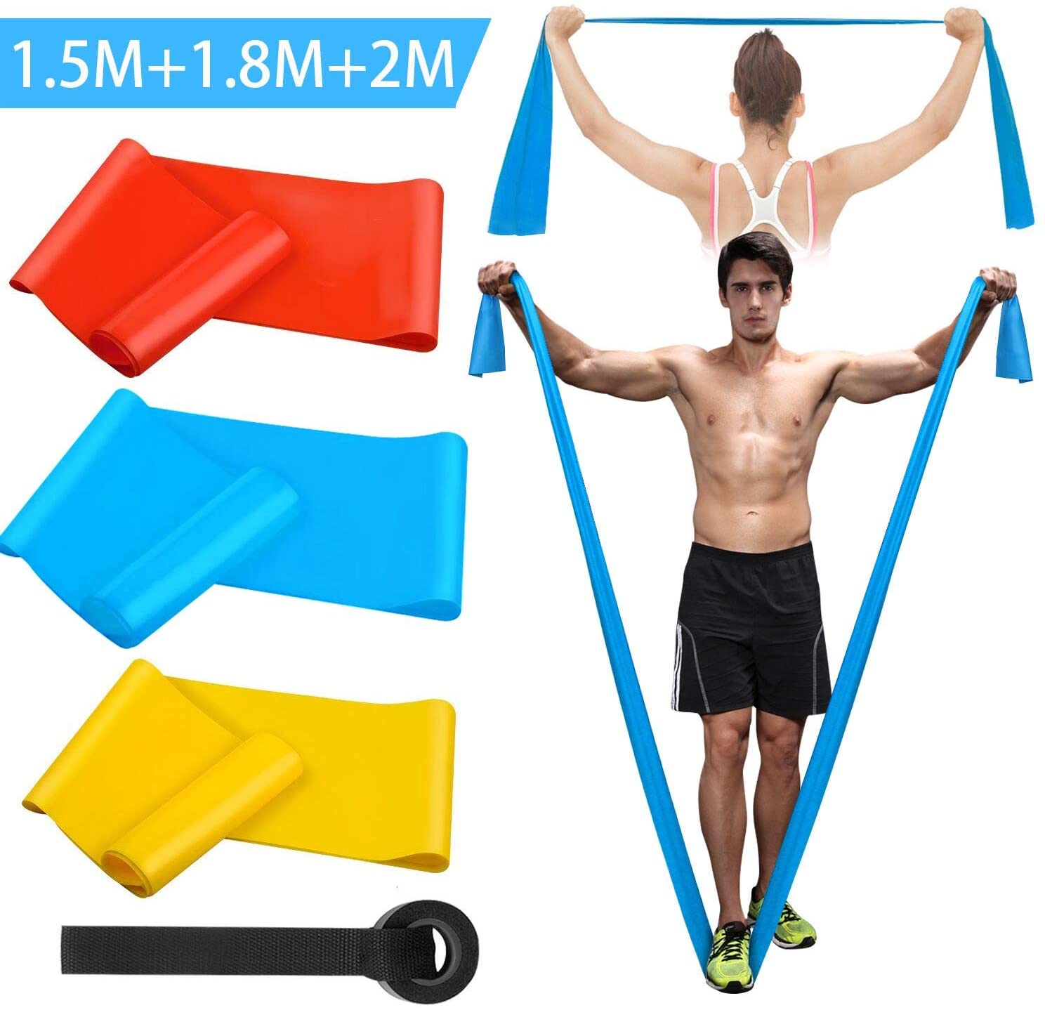 Sports Equipment Pictures - Elastische Fitnessbänder, 3 Stück, Widerstandsbänder, elastische