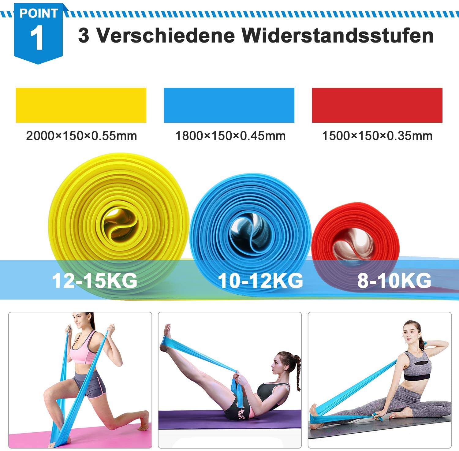 Elastische Fitnessbänder, 3 St – Sports Equipment Pictures Bewertung und Preis