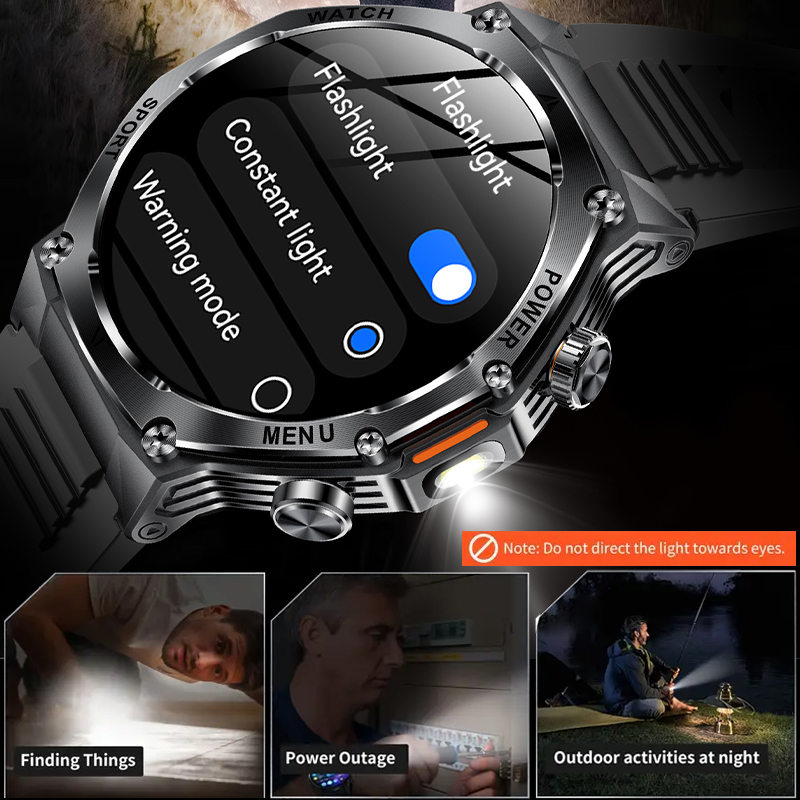 Taktische Smartwatch mit LED-T – Sports Equipment In French Bewertung und Preis